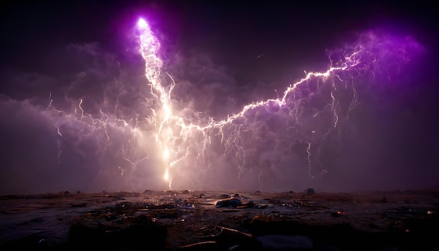 purple Lightning storm