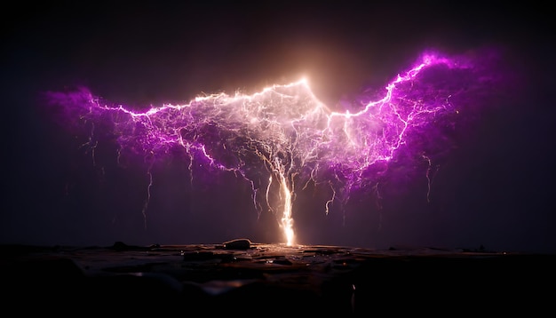 purple Lightning storm