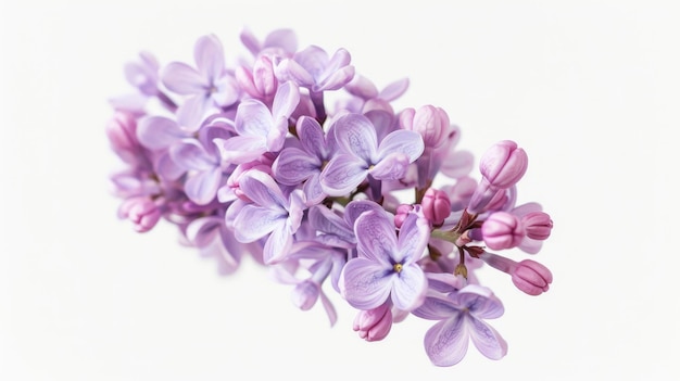 Purple Lilac Flower Isolated White Background