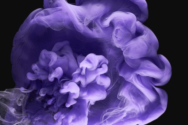 Purple lilac multicolored smoke abstract background acrylic paint underwater explosion