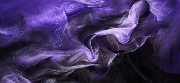 Purple lilac multicolored smoke abstract background acrylic paint underwater explosion