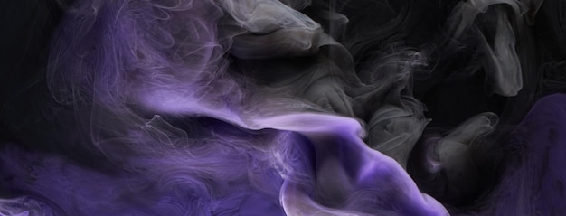 Purple lilac multicolored smoke abstract background acrylic paint underwater explosion