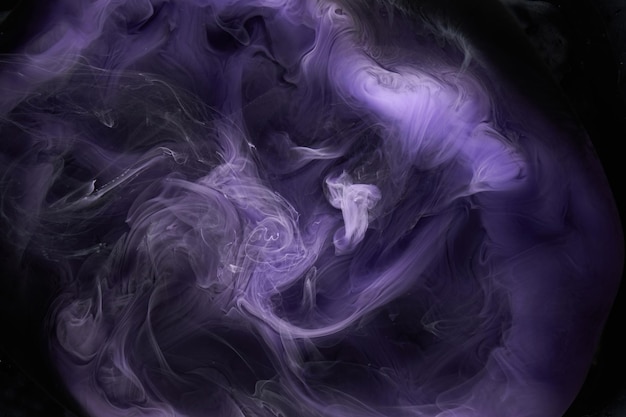 Purple lilac multicolored smoke abstract background acrylic paint underwater explosion