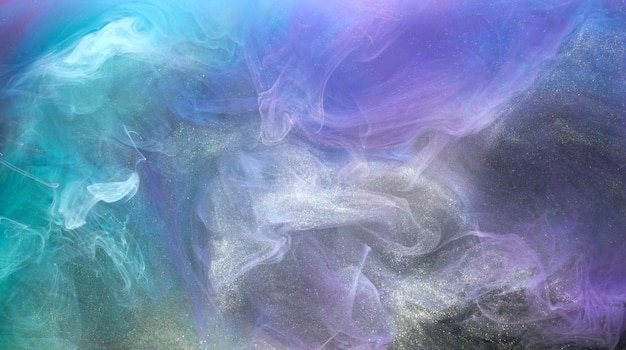 Purple lilac multicolored smoke abstract background acrylic paint underwater explosion