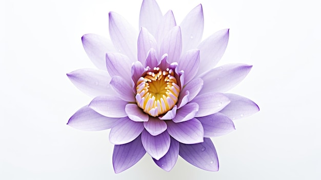 Purple lotus flower isolated on white background generative AI