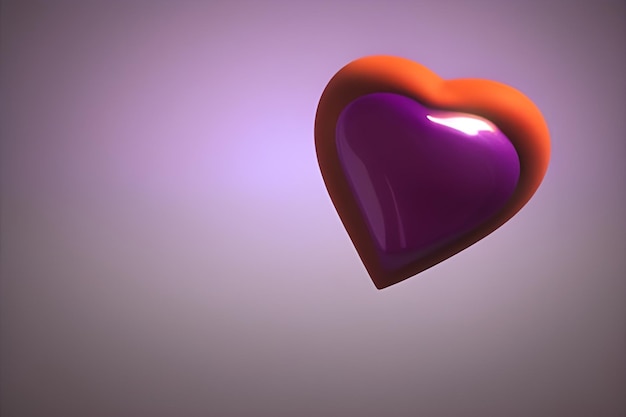 Purple Love Heart Shape