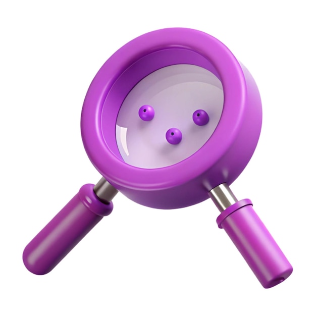 Photo a purple magnifying glass with purple beads on it