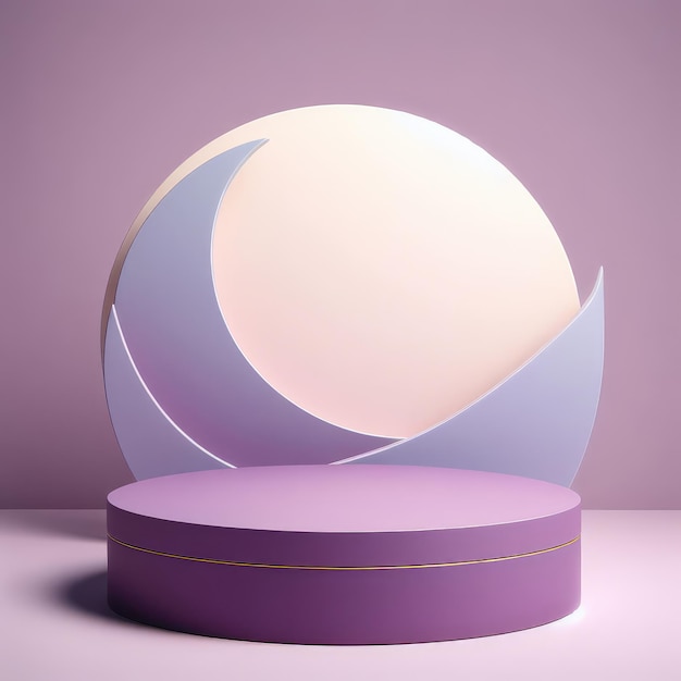 Purple marble podium for product display with abstract background pedestal for social media post