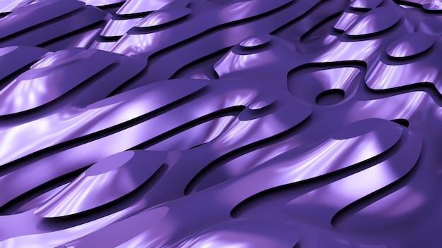 Purple metal background with lines. 3d illustration, 3d rendering.