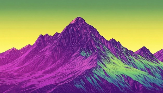 Purple Mountain Range with Green Accent