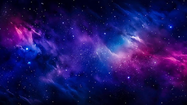 Purple Nebula Galaxy with Cosmic Gas