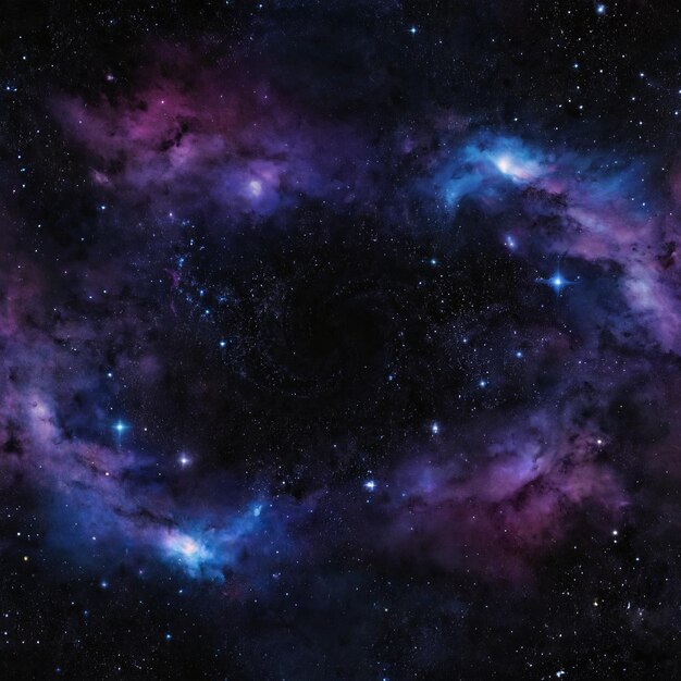 Photo a purple nebula is in the center of a dark space