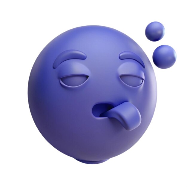 a purple object with eyes and eyes closed with a face on it