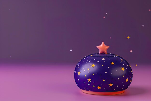 Photo a purple object with stars on it and a small star on the top