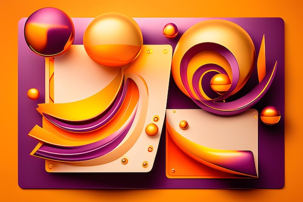 Purple and orange background with abstract shapes