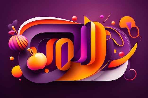 Purple and orange background with abstract shapes