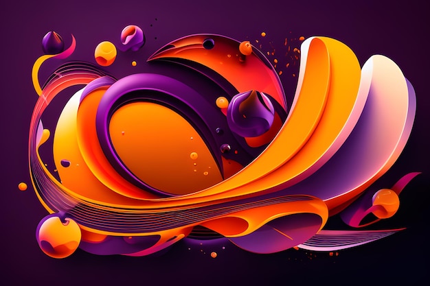 Purple and orange background with abstract shapes