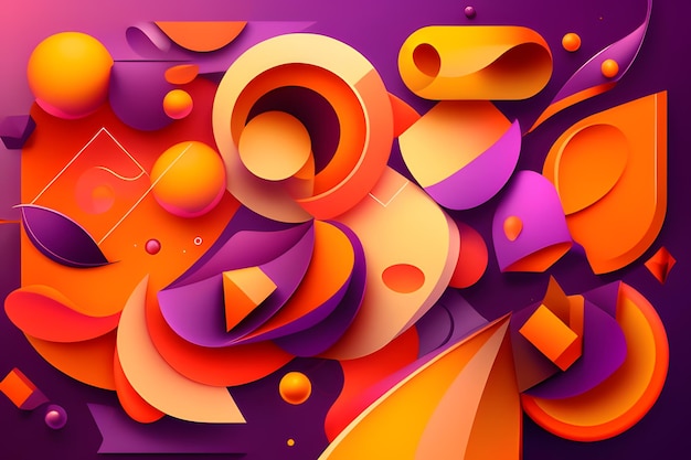 Purple and orange background with abstract shapes