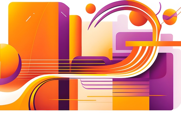 Purple and orange background with abstract shapes