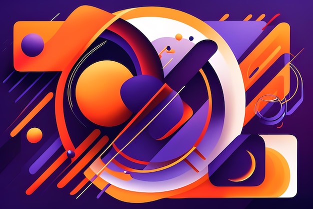 Purple and orange background with abstract shapes