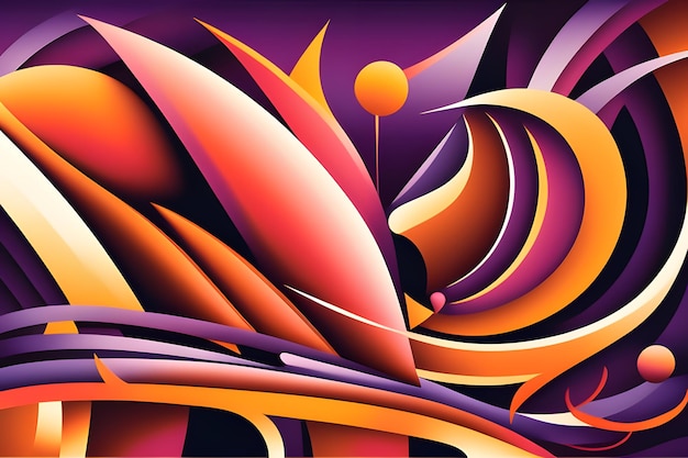 Purple and orange background with abstract shapes