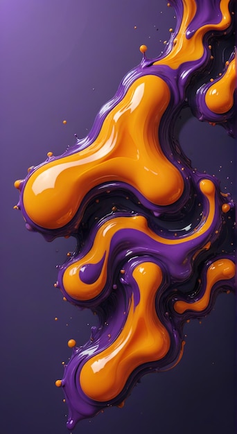 Photo a purple and orange colored liquid with orange and purple colors