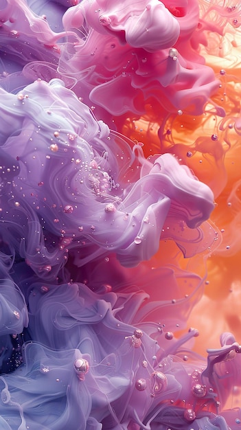 a purple and orange colored liquid with the purple color on it