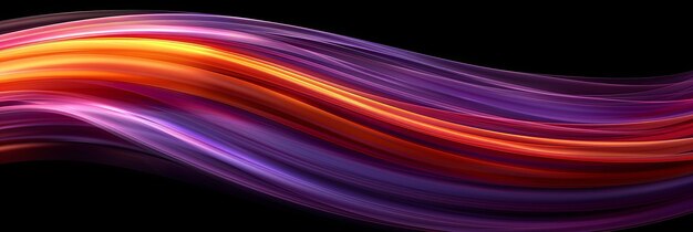 Photo a purple and orange wave with a black background