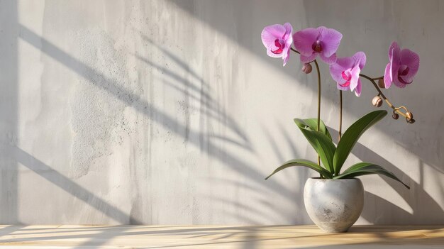 A purple orchid in a modern minimalist setting