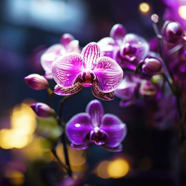 Photo a purple orchid with the number 3 on it