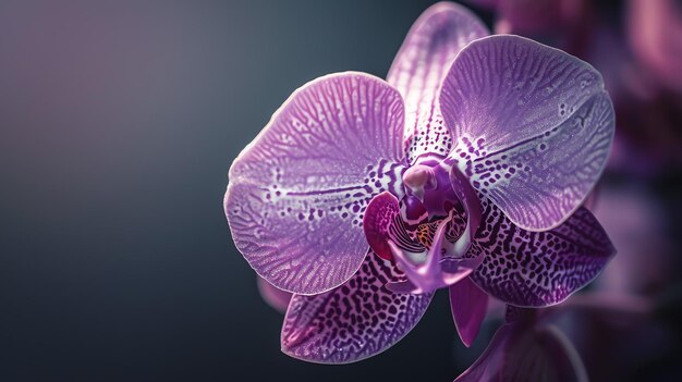 a purple orchid with a purple flower in the center