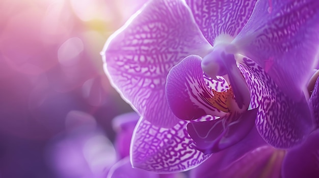 a purple orchid with the word stamens on it