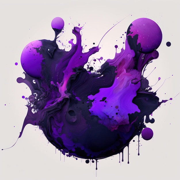 Purple Paint Blotch and splash paint