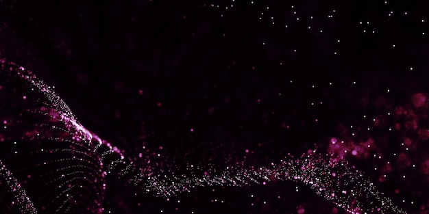 Purple particles shine glowing effect background