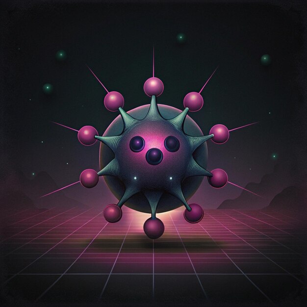 a purple and pink alien with a pink nose and a purple ball on the bottom