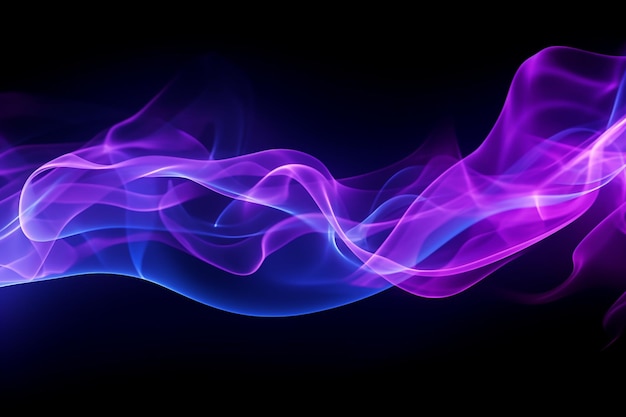 Photo purple and pink colored smoke against a black background