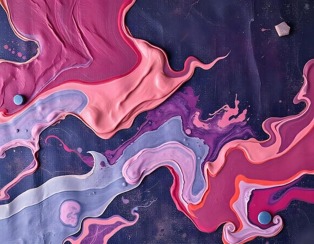 Photo a purple and pink painting of the ocean is shown with the colors purple and pink