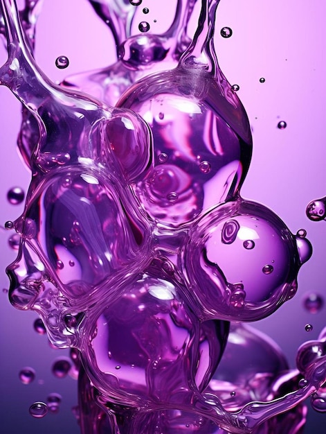 Purple and pink soap bubbles are shown in this image.