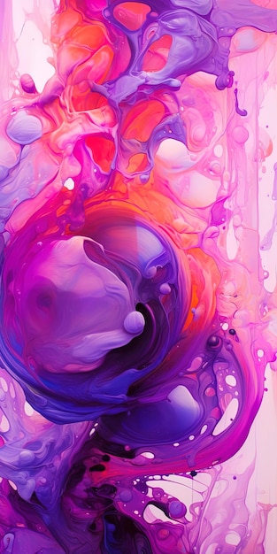 a purple and pink splash of paint is shown in this series of images from the series.