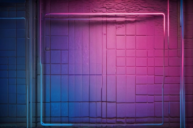 Photo a purple and pink wall with a purple and blue pattern