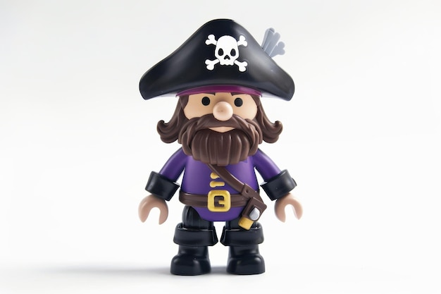 Photo purple pirate cartoon on transparent background