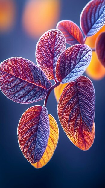 Photo a purple plant with purple leaves and purple and orange leaves