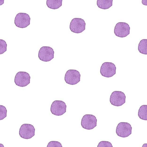 Purple polka dots on a white background.