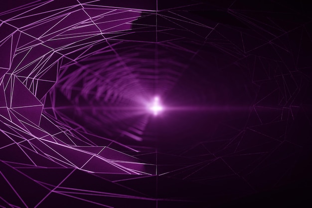 Purple polygonal tunnel