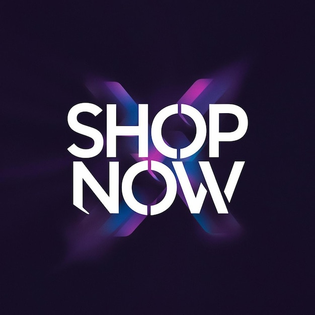 a purple poster that says shop now now now now now