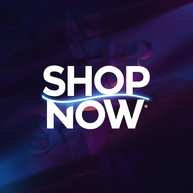 Photo a purple poster that says shop now now now now now