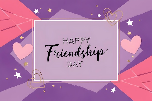 a purple poster with a happy friendship day on it