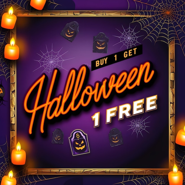 Photo a purple poster with a pumpkin on it that says get free