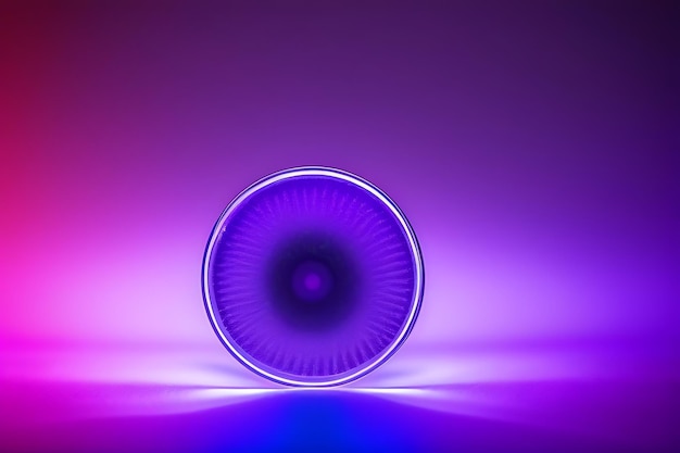 Photo a purple and purple background with a circular object in the middle