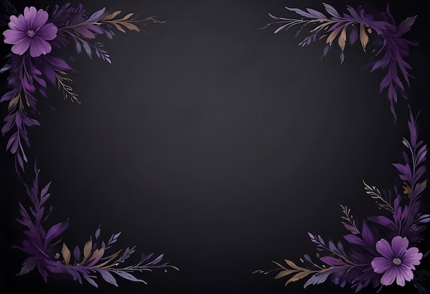 a purple and purple border with a frame that says quot flowers quot